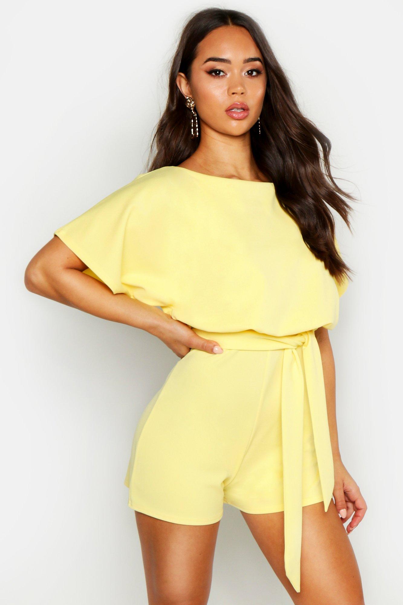 Boohoo hot sale yellow playsuit