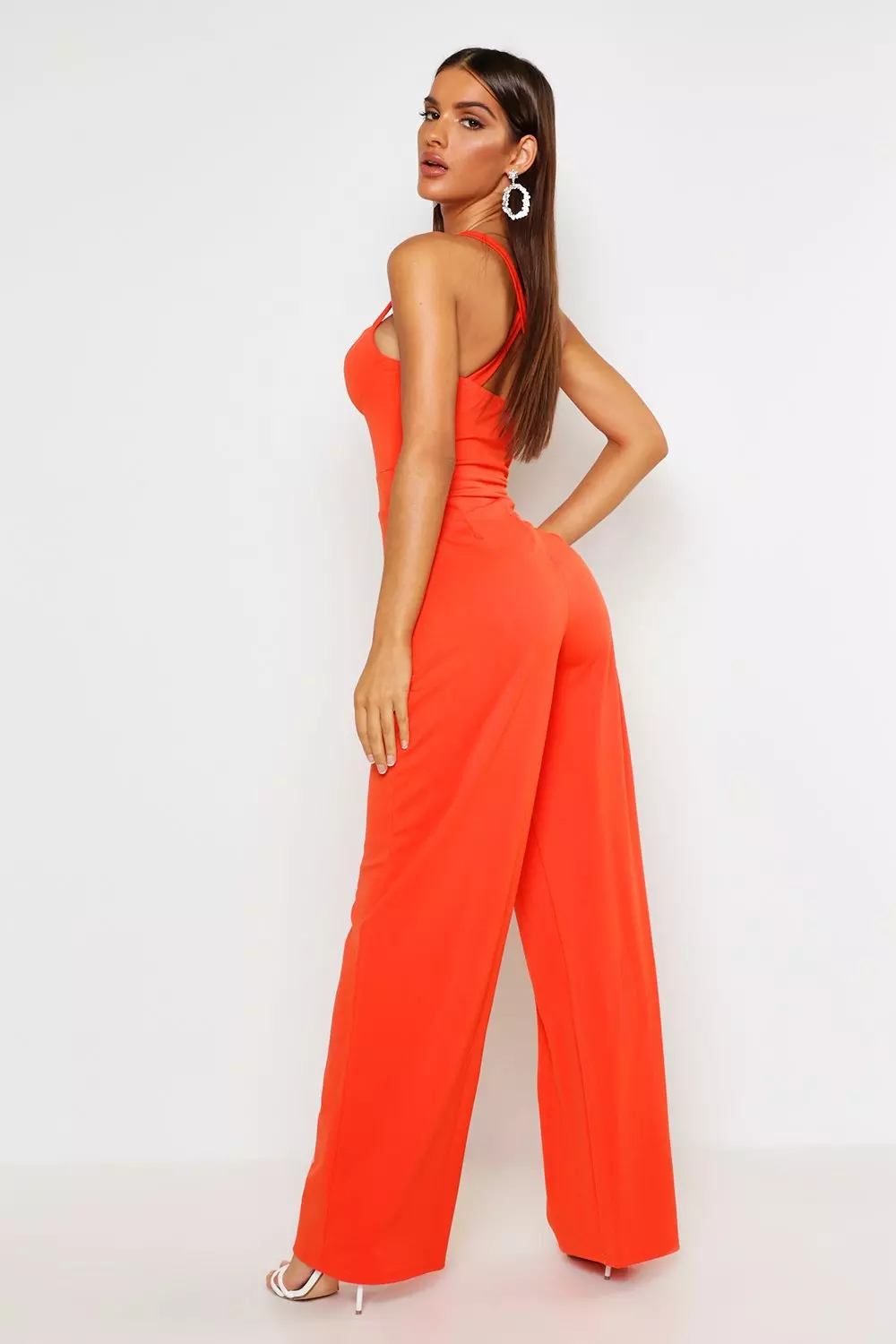 Cross back sale wide leg jumpsuit