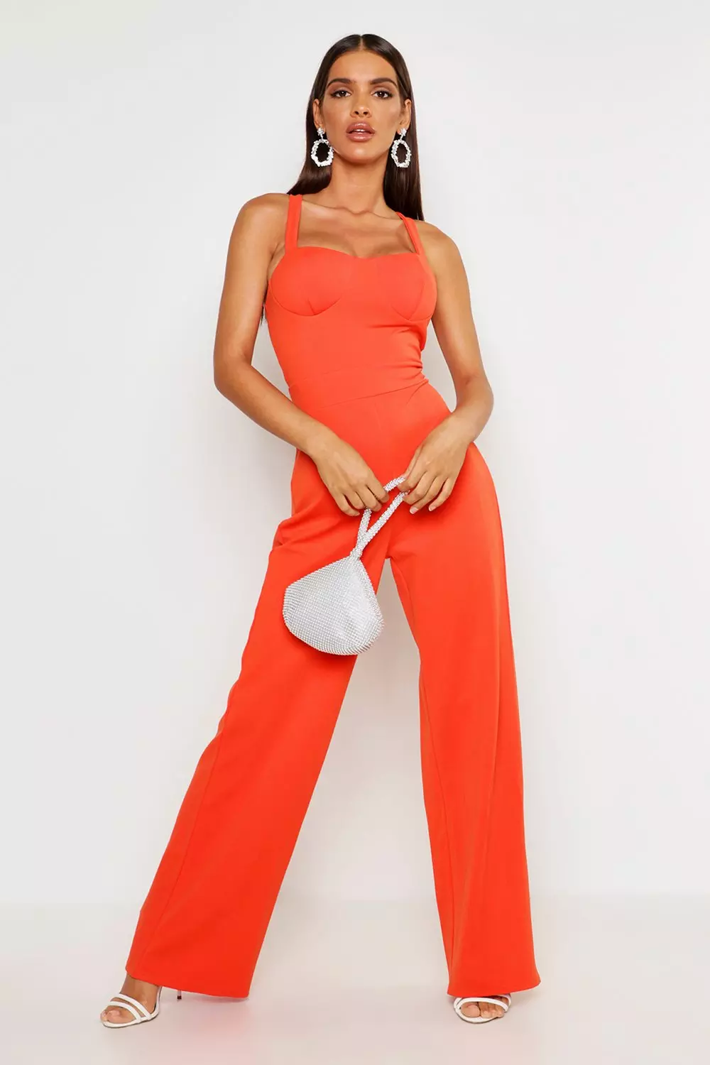 Cross back hot sale wide leg jumpsuit