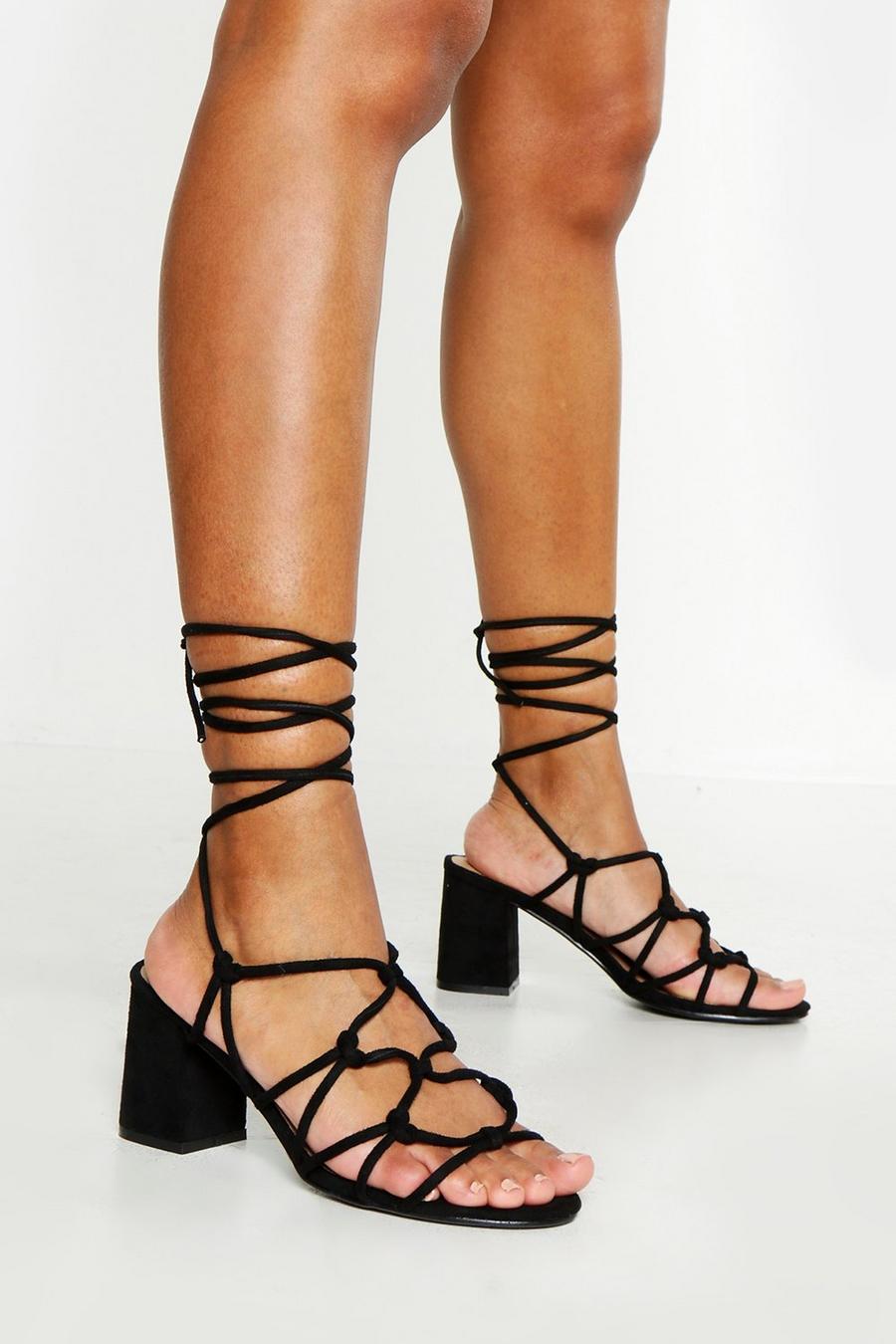 Caged Wrap Strap Low Block Heels image number 1