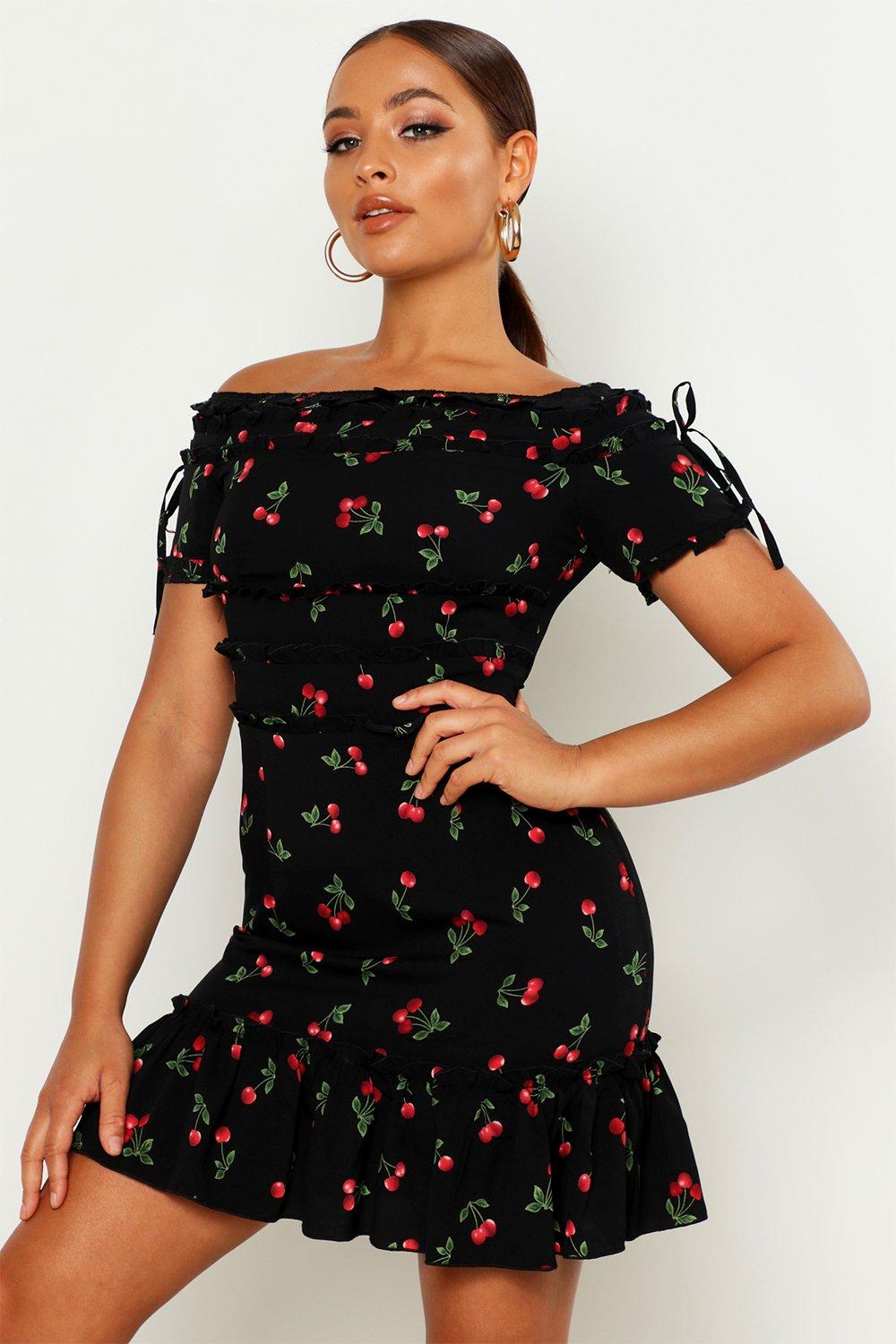 boohoo cherry dress