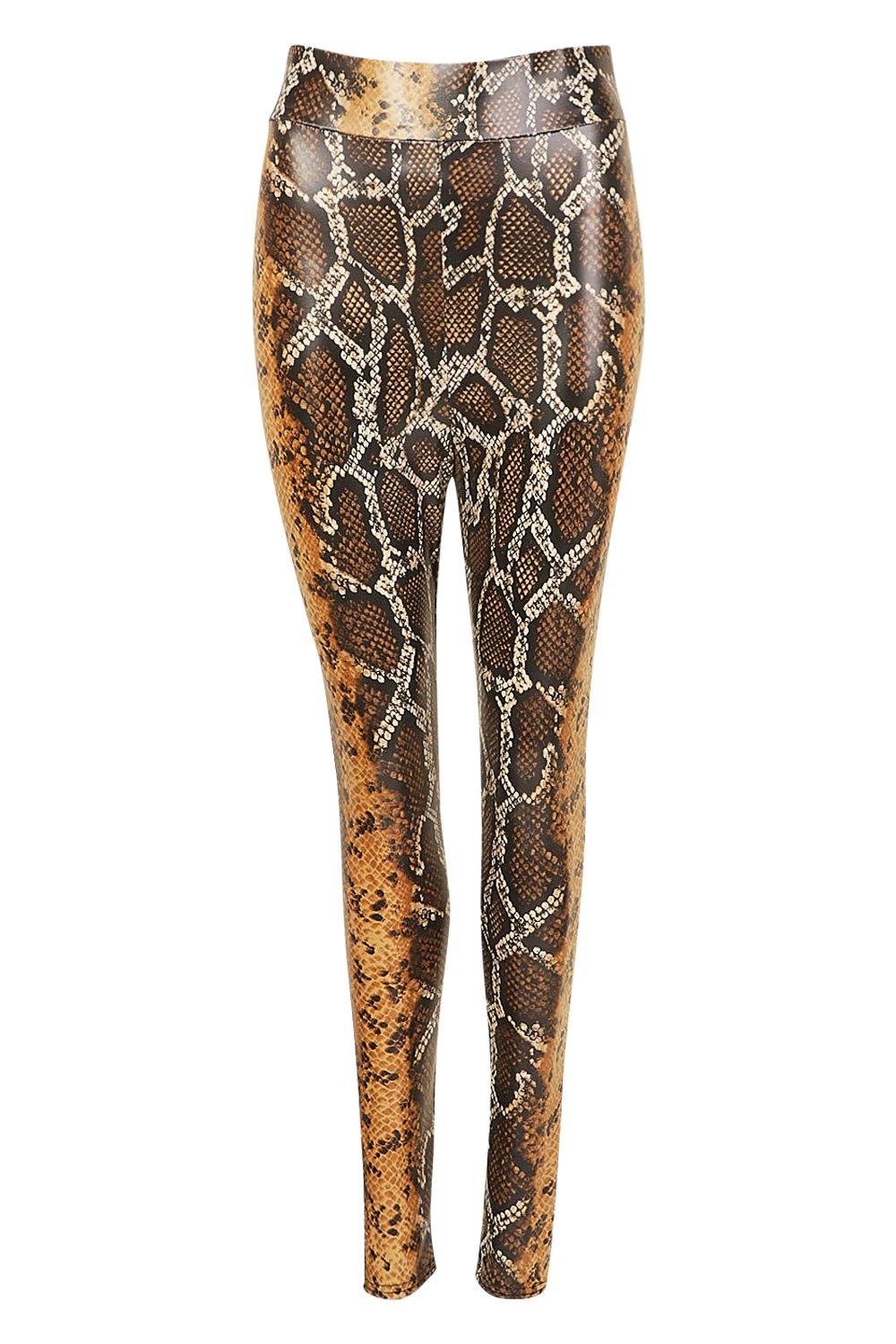 Snake print wet hot sale look leggings