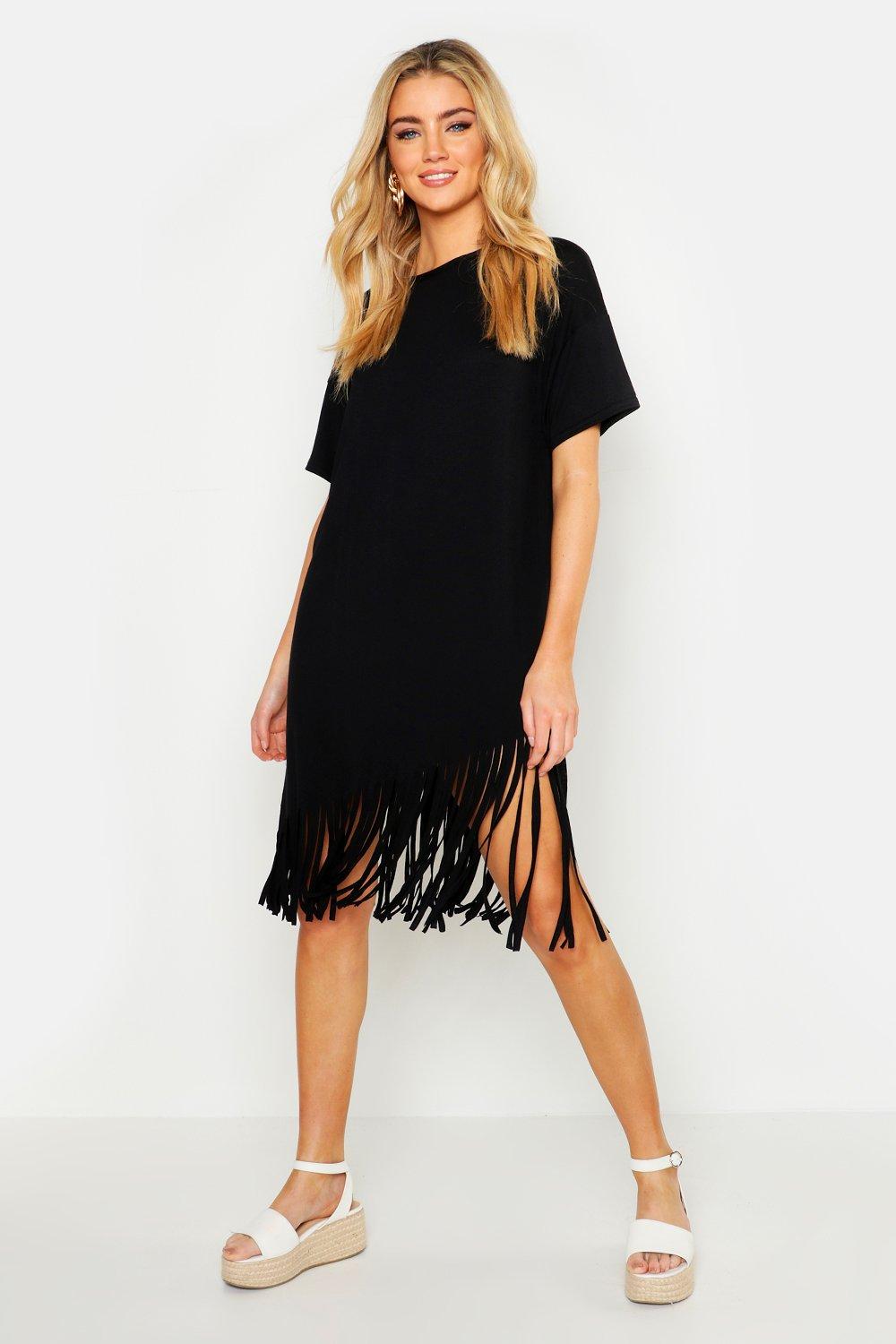 tassel shirt dress