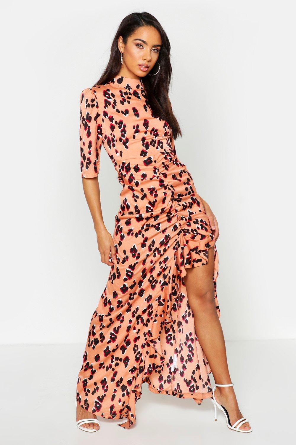 boohoo leopard print maxi dress