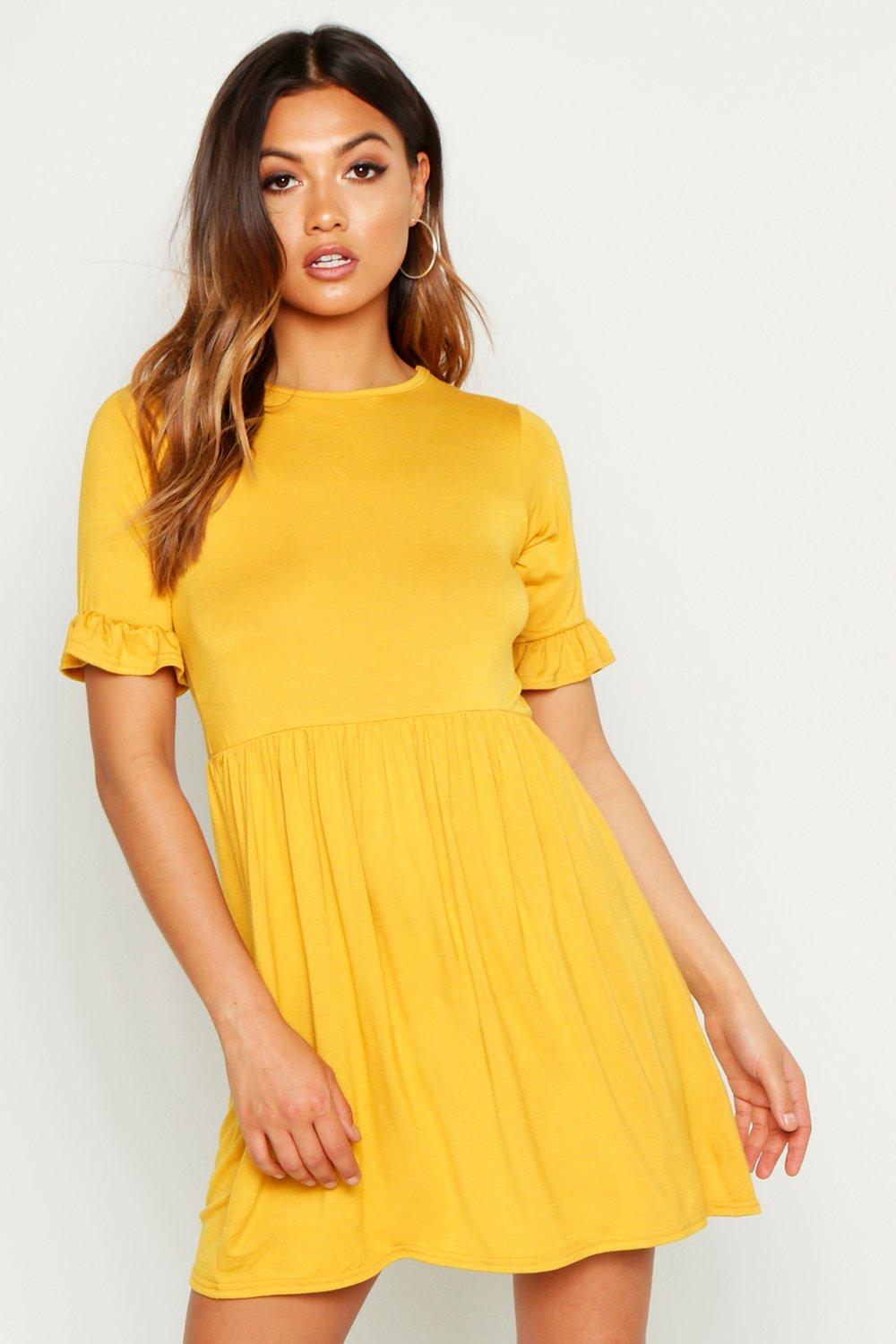 mustard smock dress