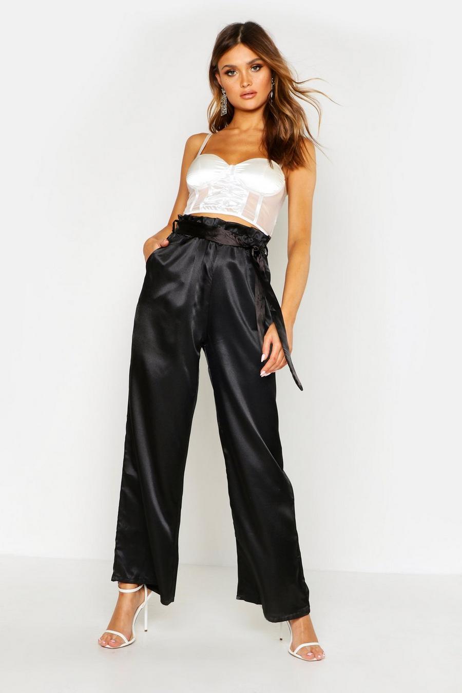 Paper Bag Wide Leg Belted Trousers image number 1