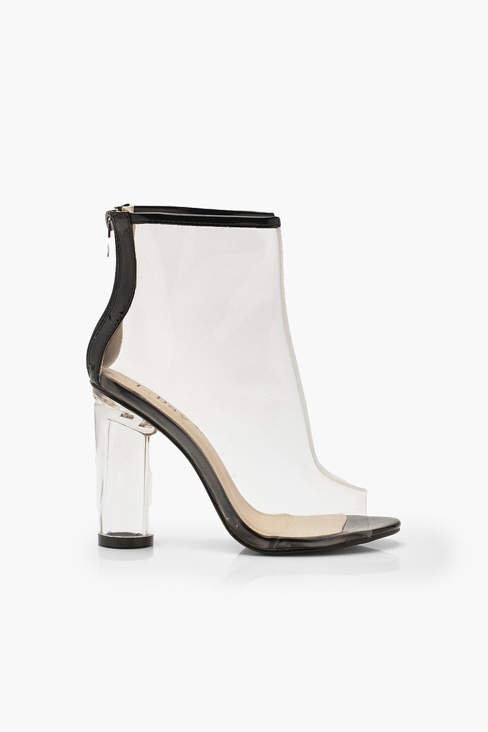 Perspex block hot sale heel boots