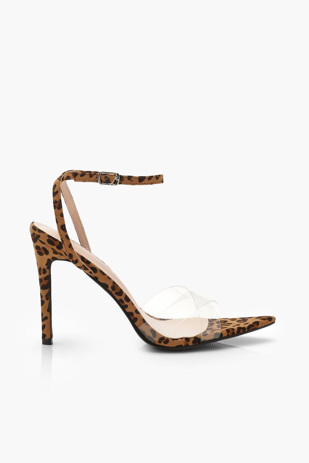 Leopard shop clear heels