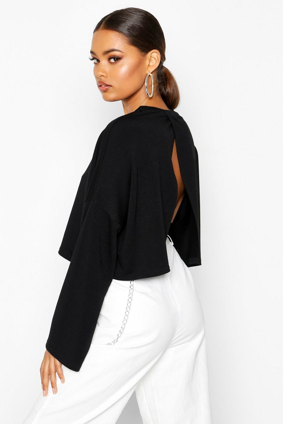 Loopback Open Back Crop Sweat image number 1