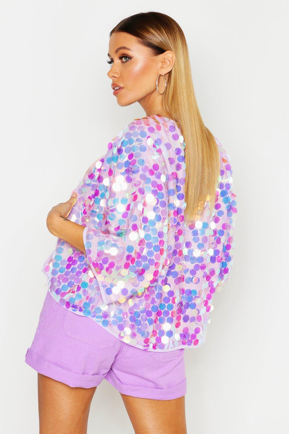 Boohoo sequin clearance kimono