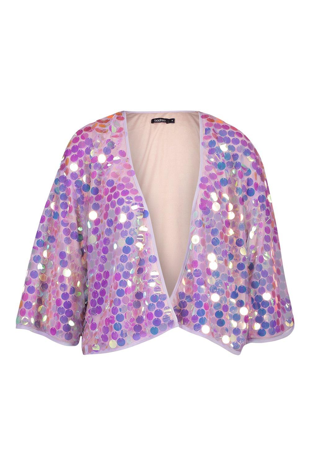 Women s Sequin Kimono Boohoo UK