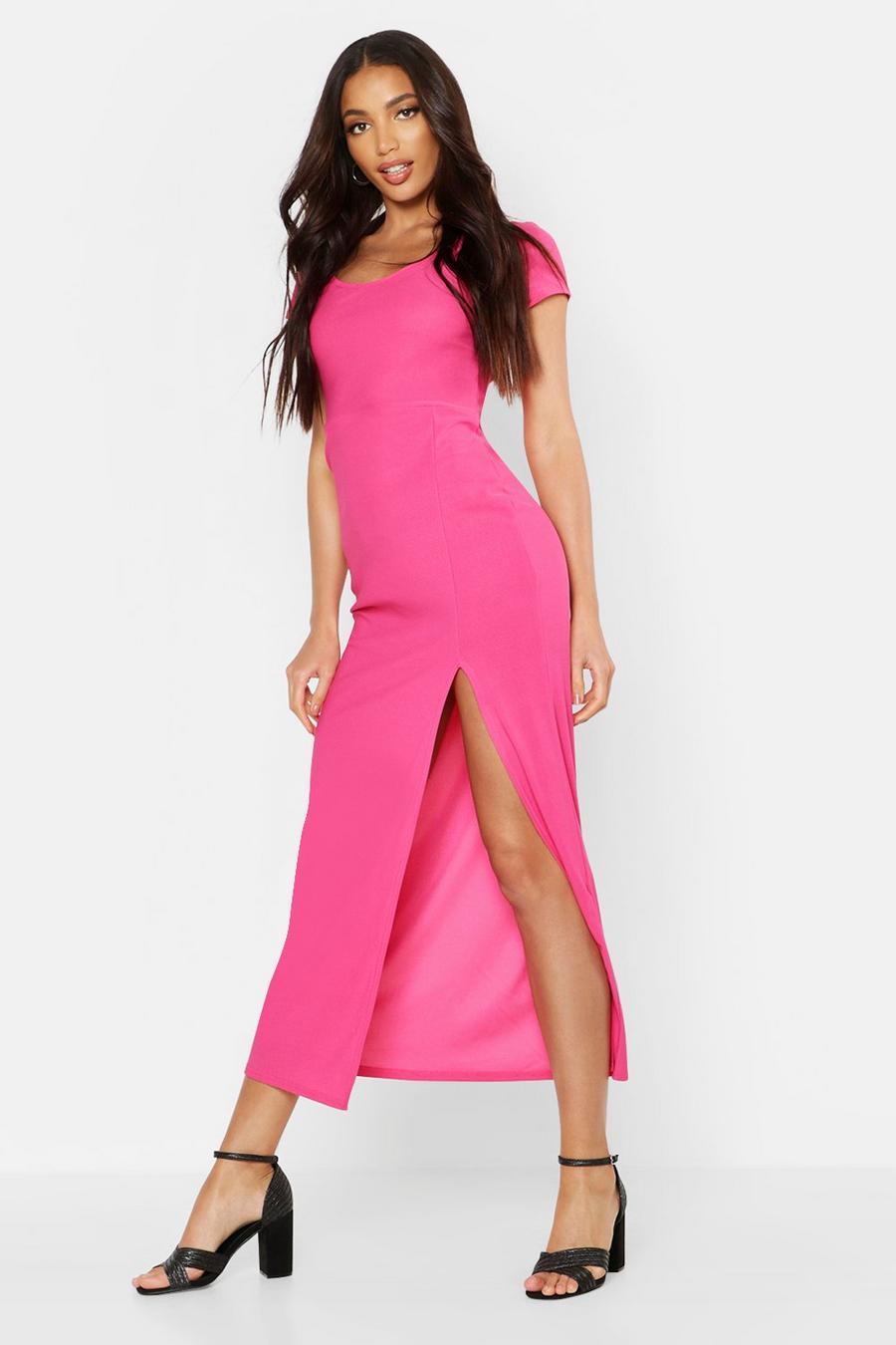 Hot pink Cap Sleeve Maxi Dress image number 1