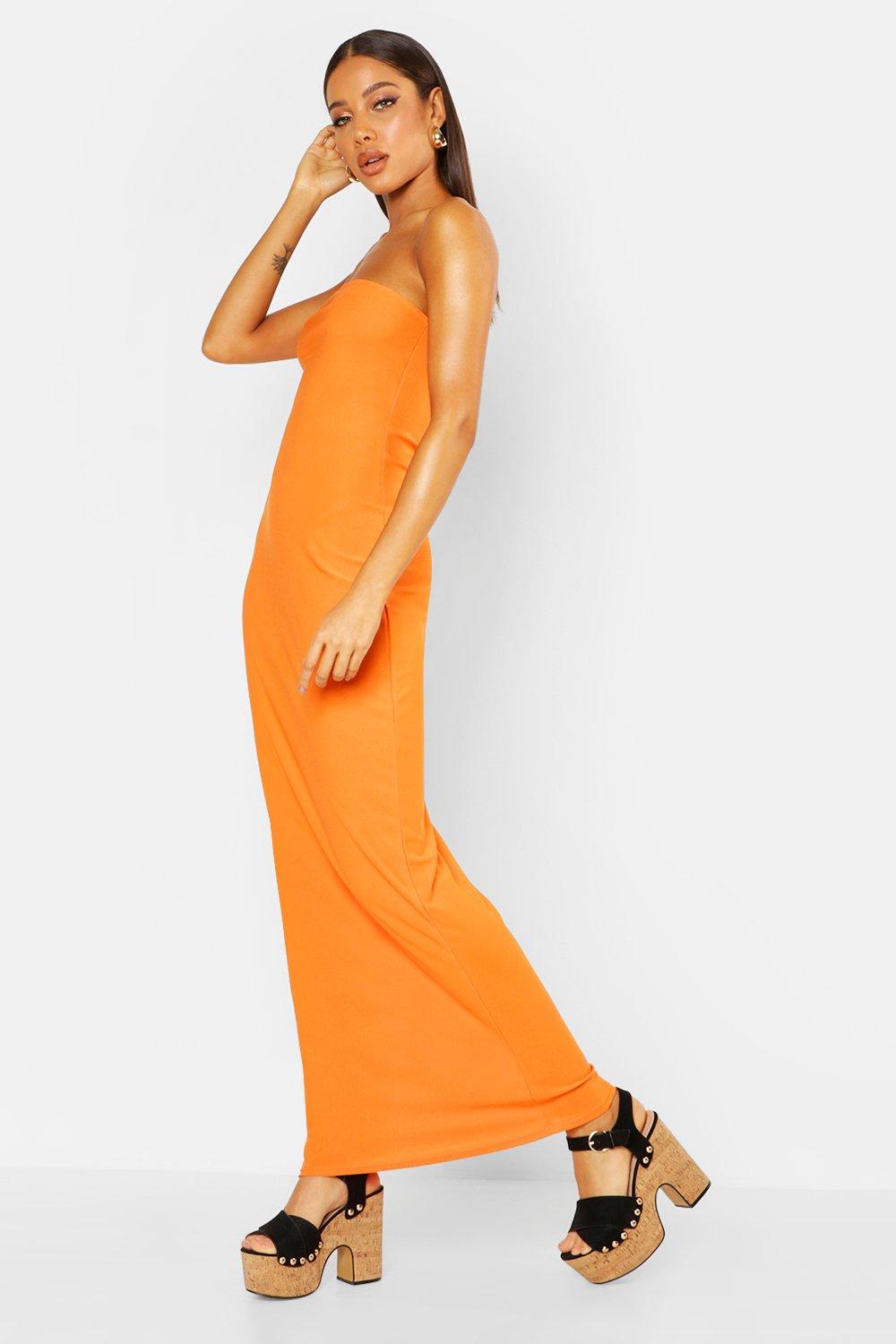 orange maxi dresses for women