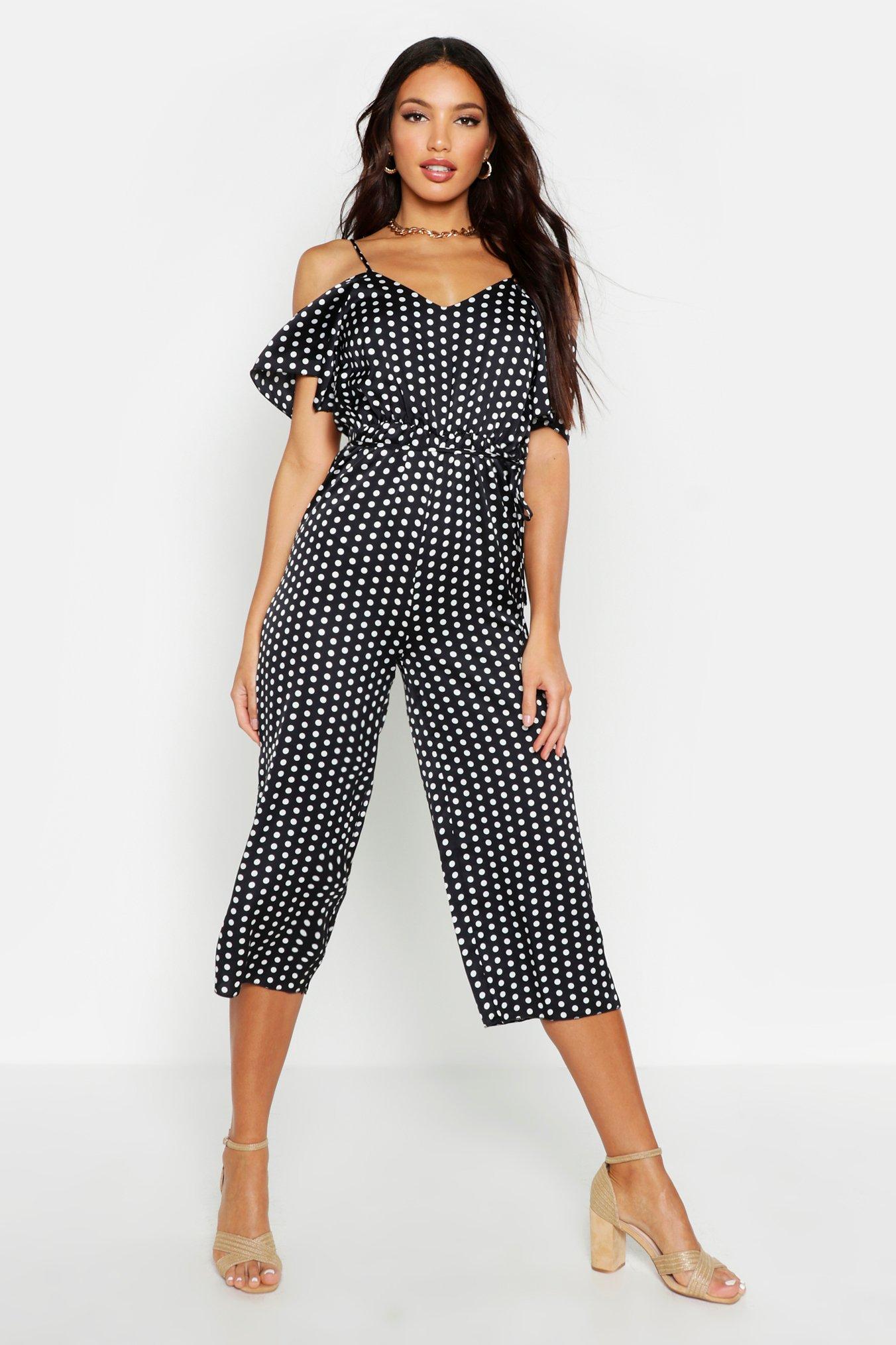 boohoo cold shoulder jumpsuit