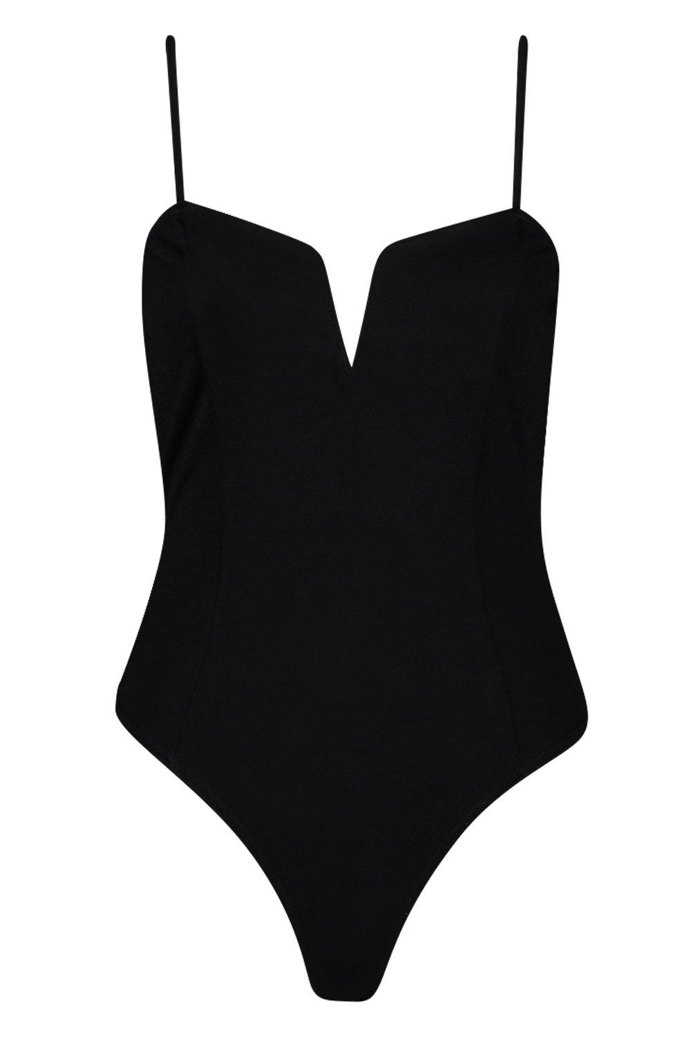 Crepe Plunge Front Bodysuit