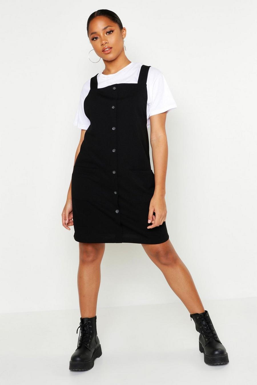 Button Detail Woven Pinafore image number 1