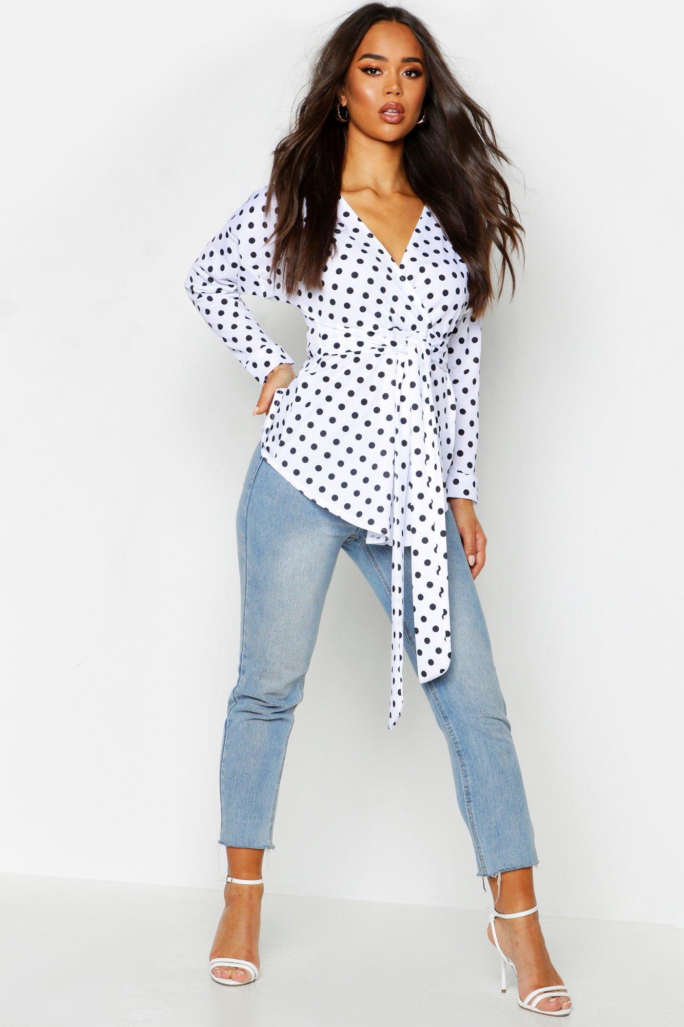 boohoo plus wrap top