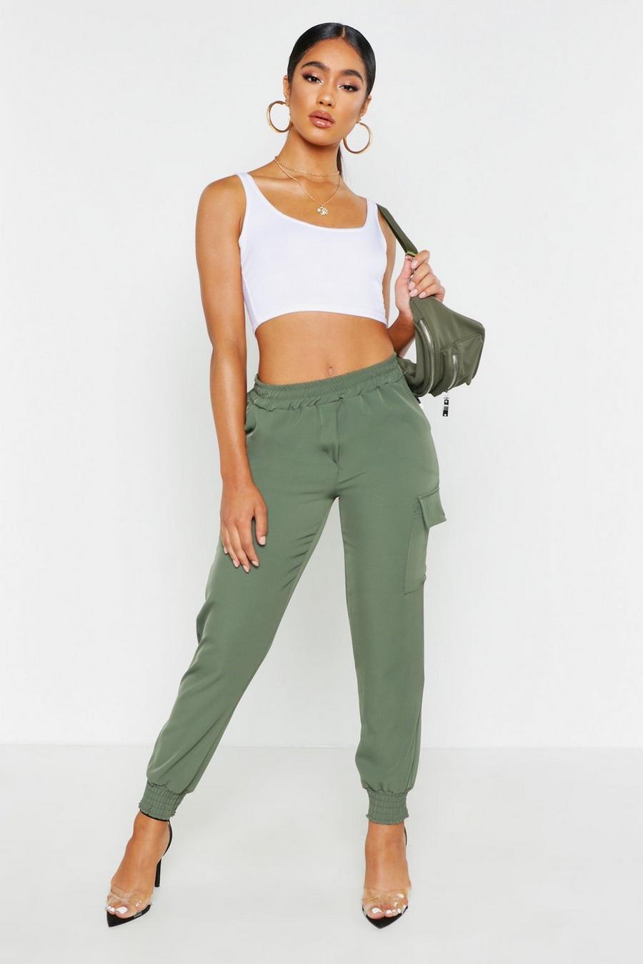 Shirred Detail Pocket Cargo Trousers image number 1