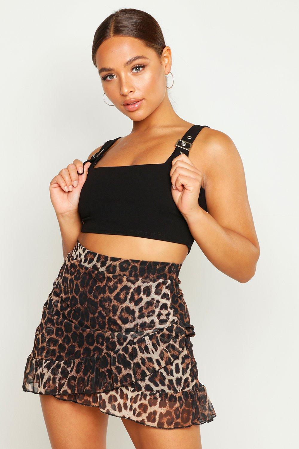 Mesh leopard clearance skirt