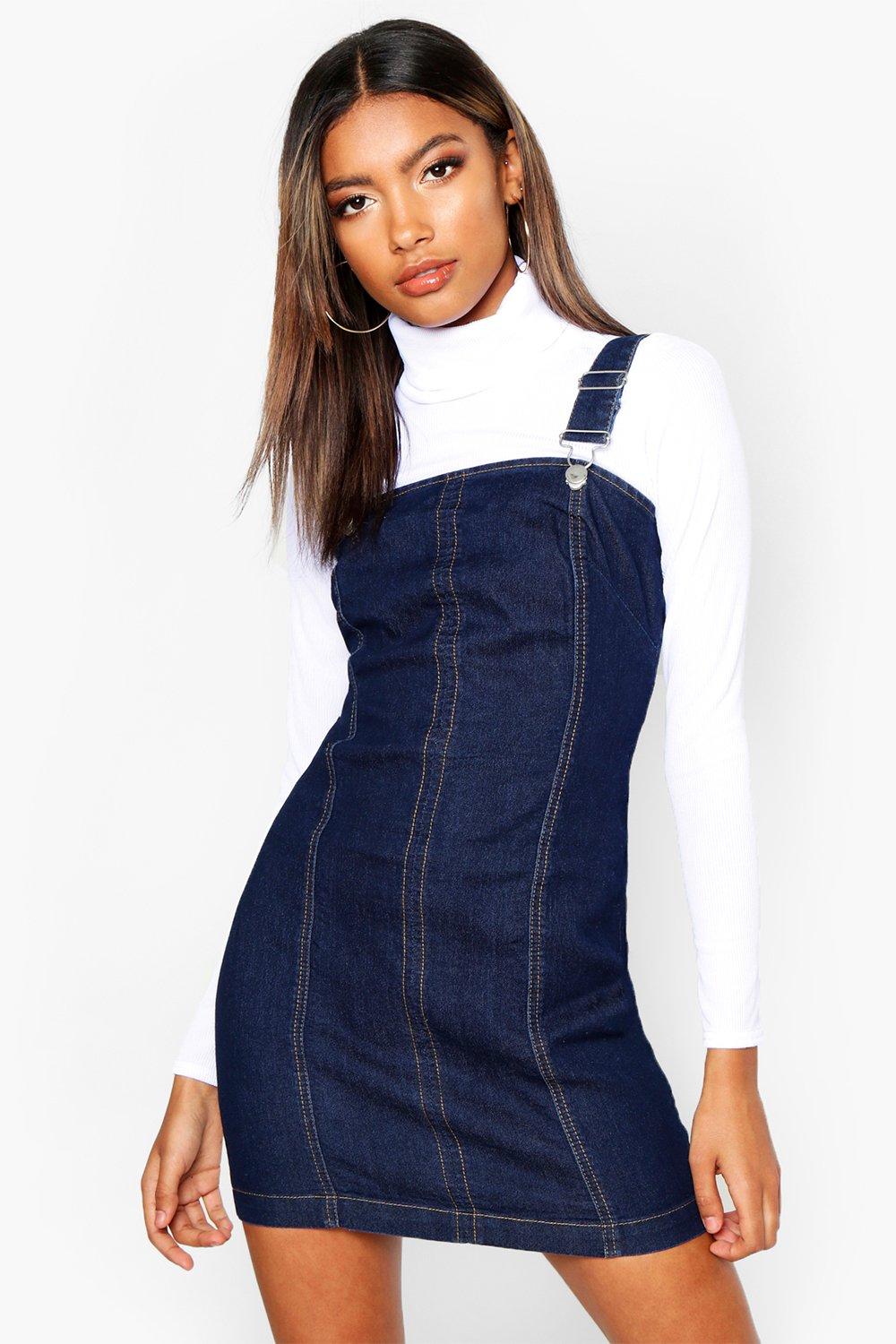 ladies denim dungaree dress