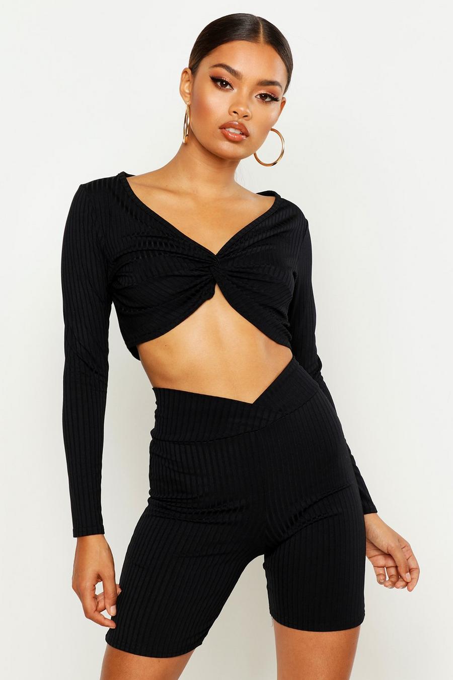 Wrap Front Top & Cycling Short Co-Ord image number 1