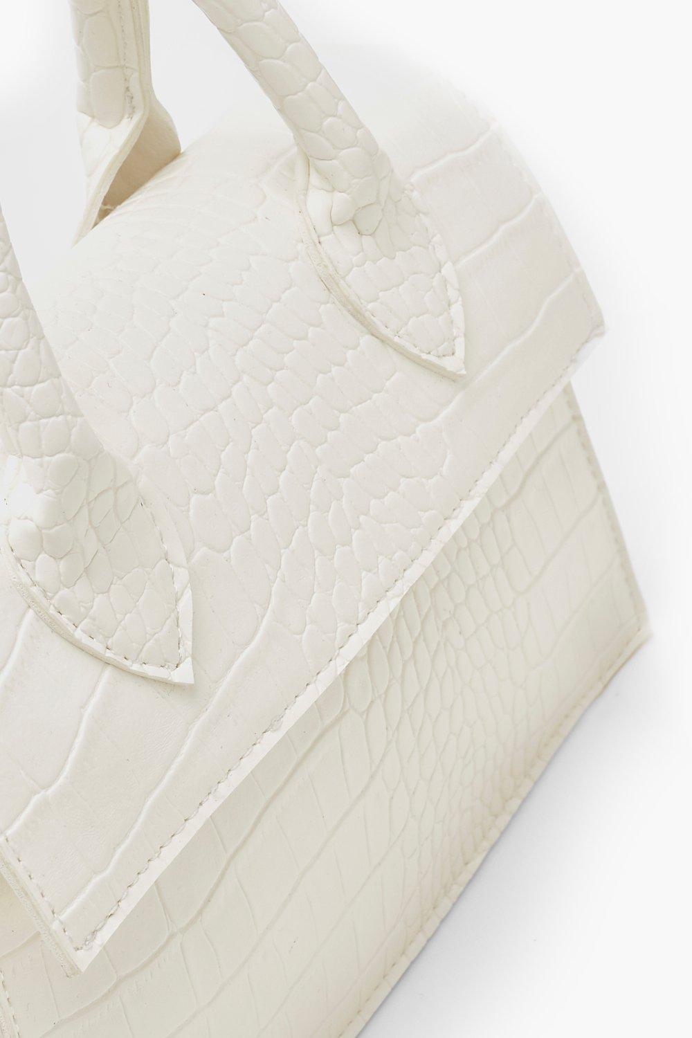 White mini croc outlet bag