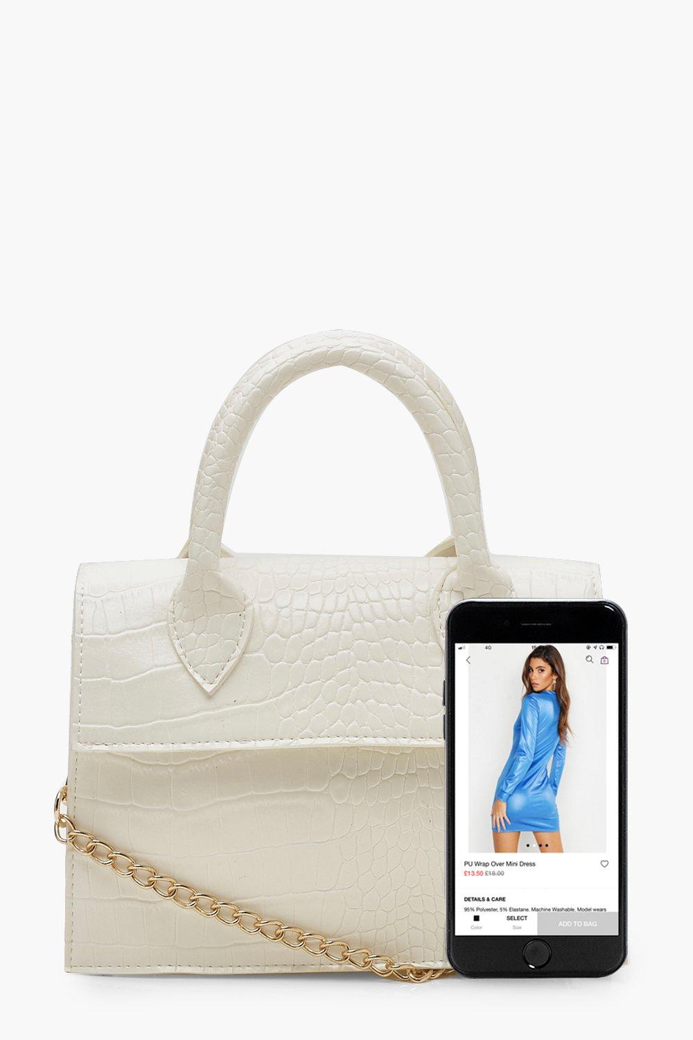 White mini cheap croc bag