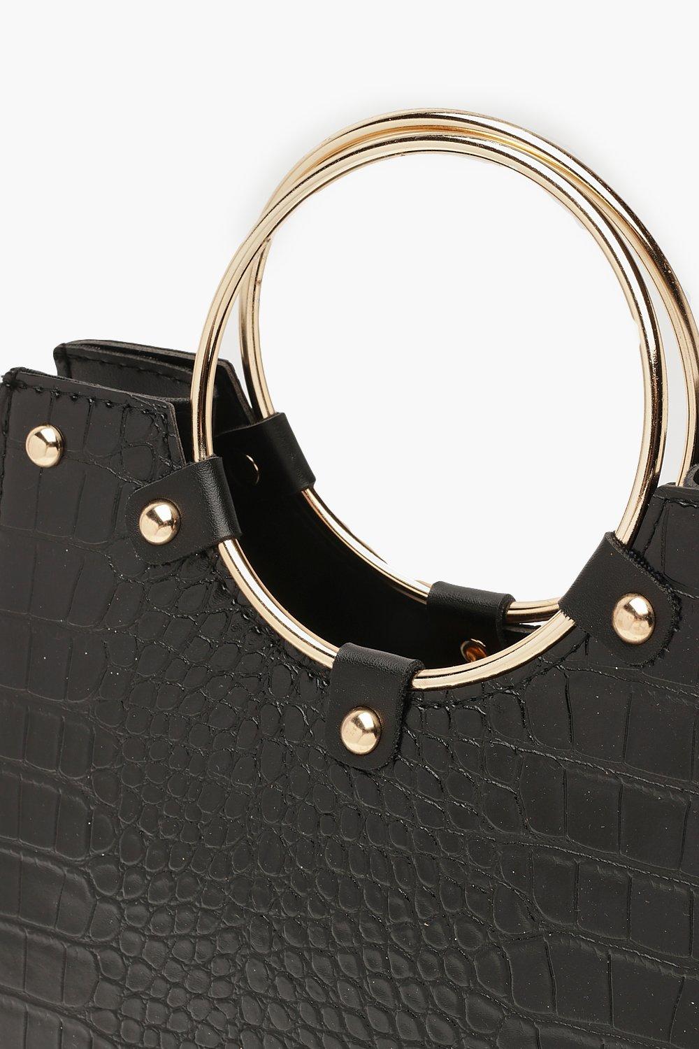 Croc Mini Metal Circle Handle Tote Bag