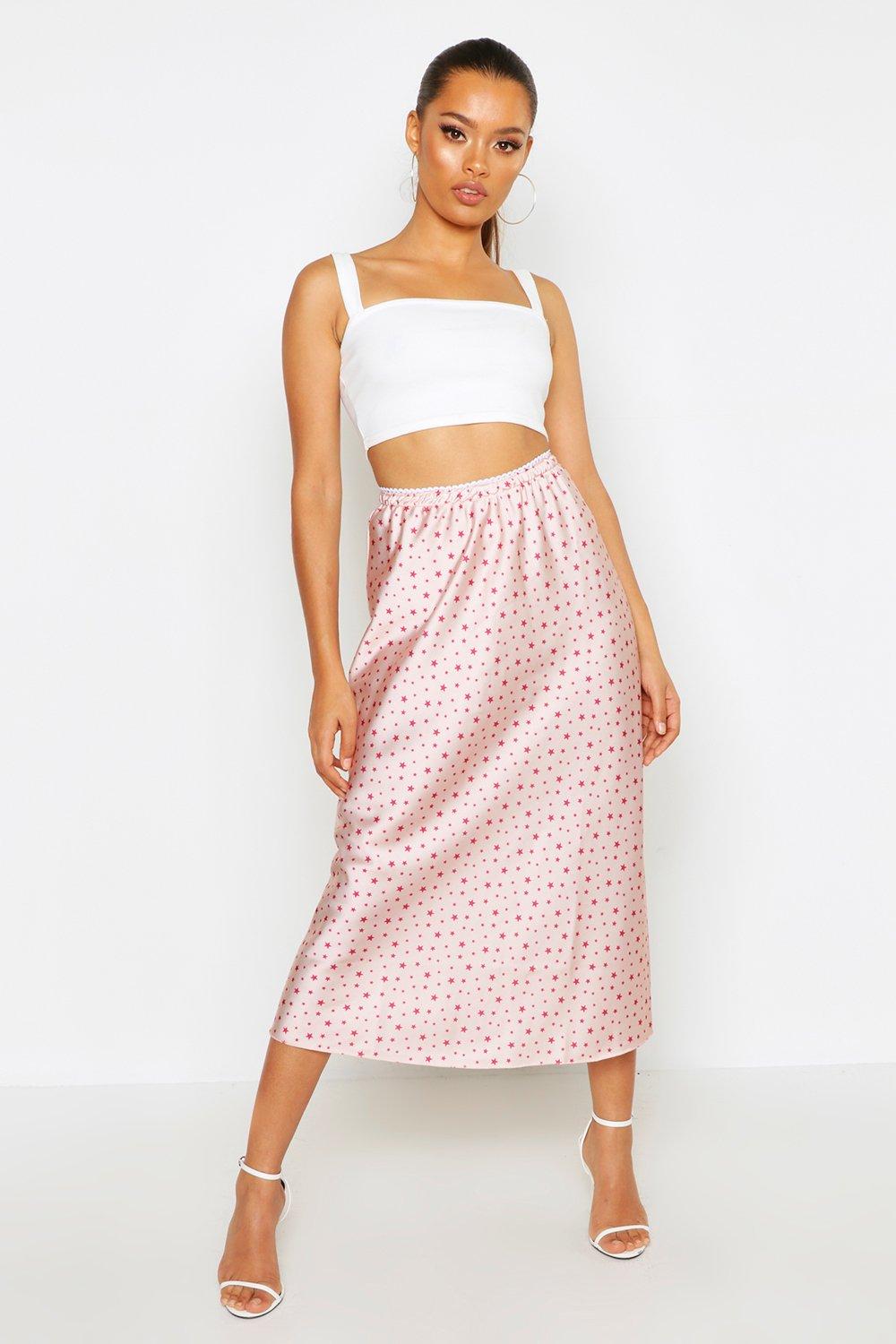 star print midi skirt