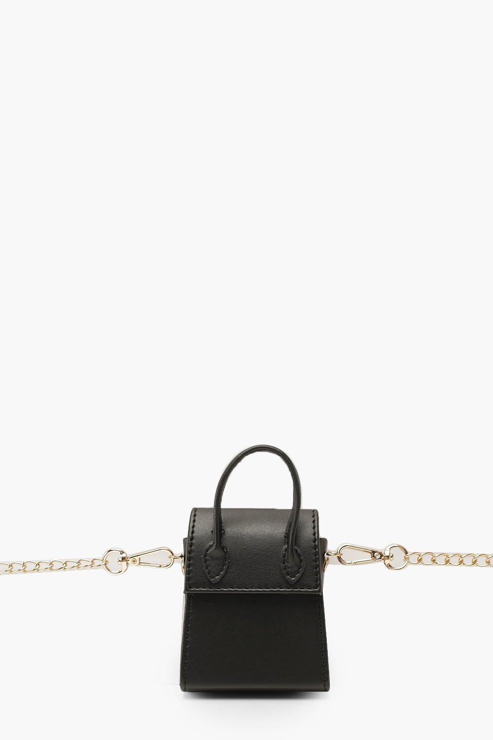 black chain belt bag