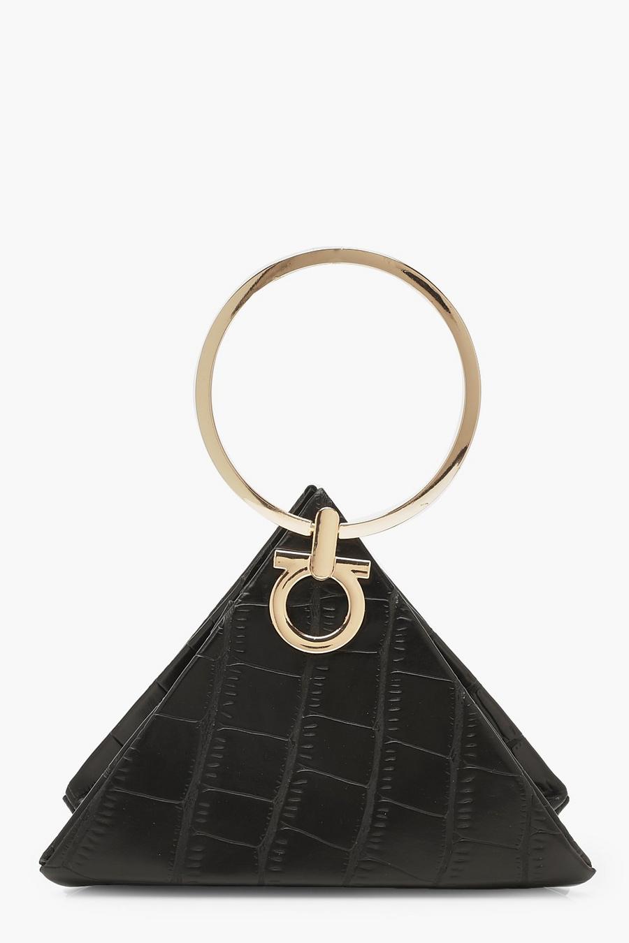 Croc Triangle Ring Handle Clutch Bag image number 1
