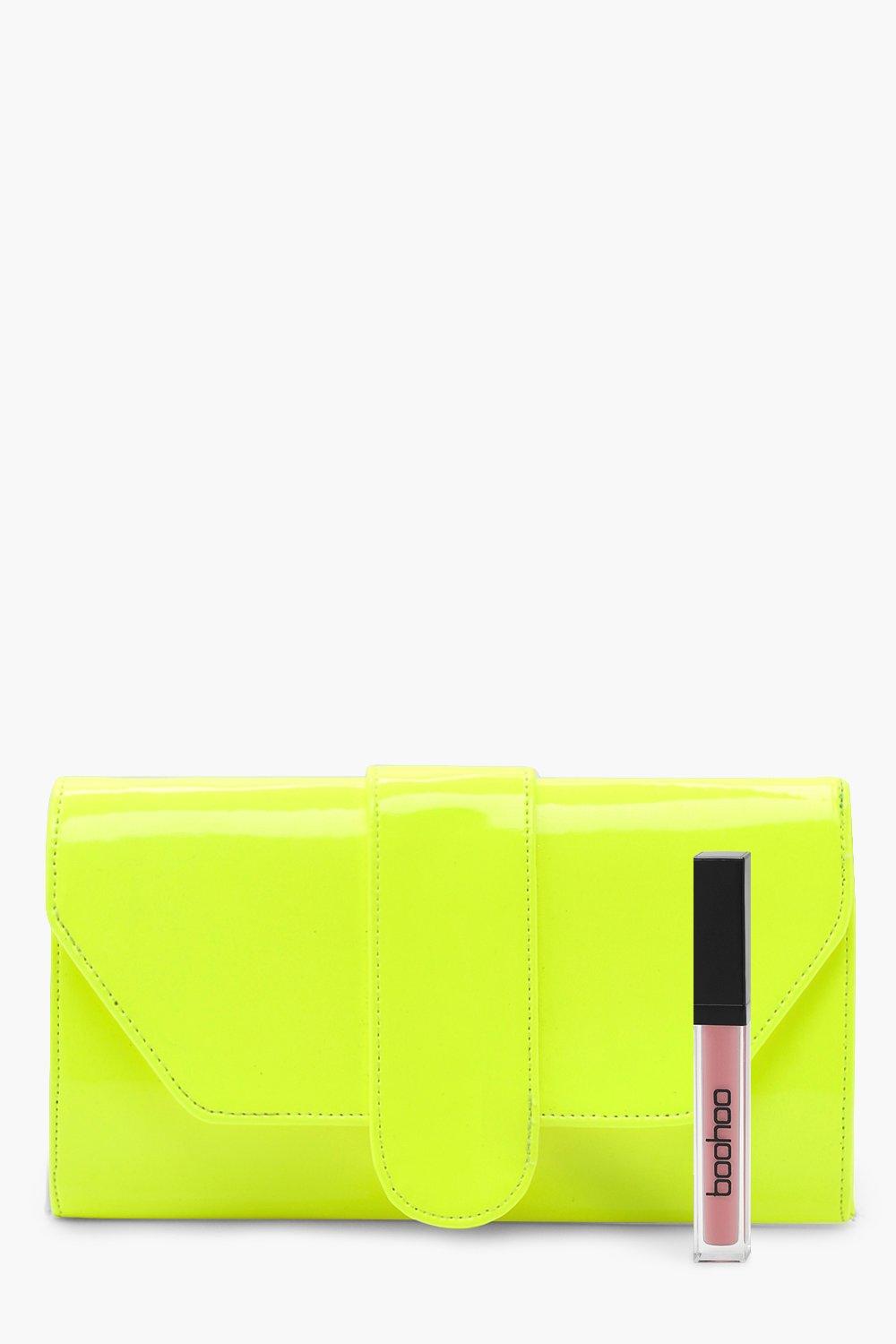 Neon Front Tab Clutch Bag