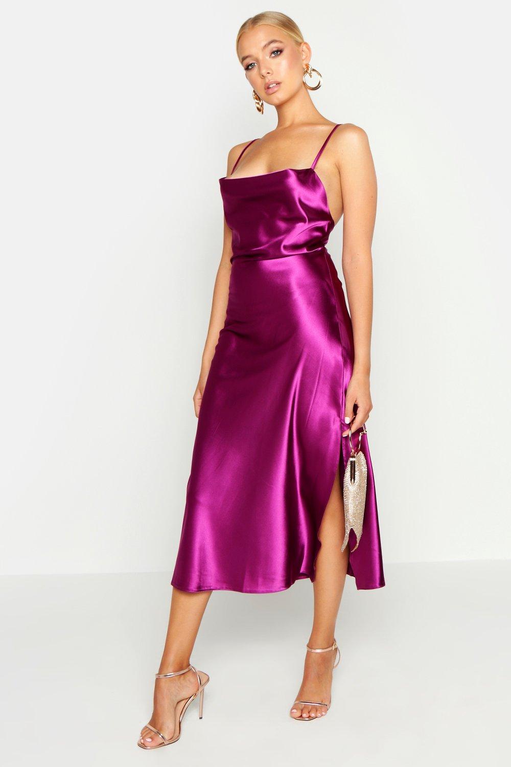purple dress boohoo