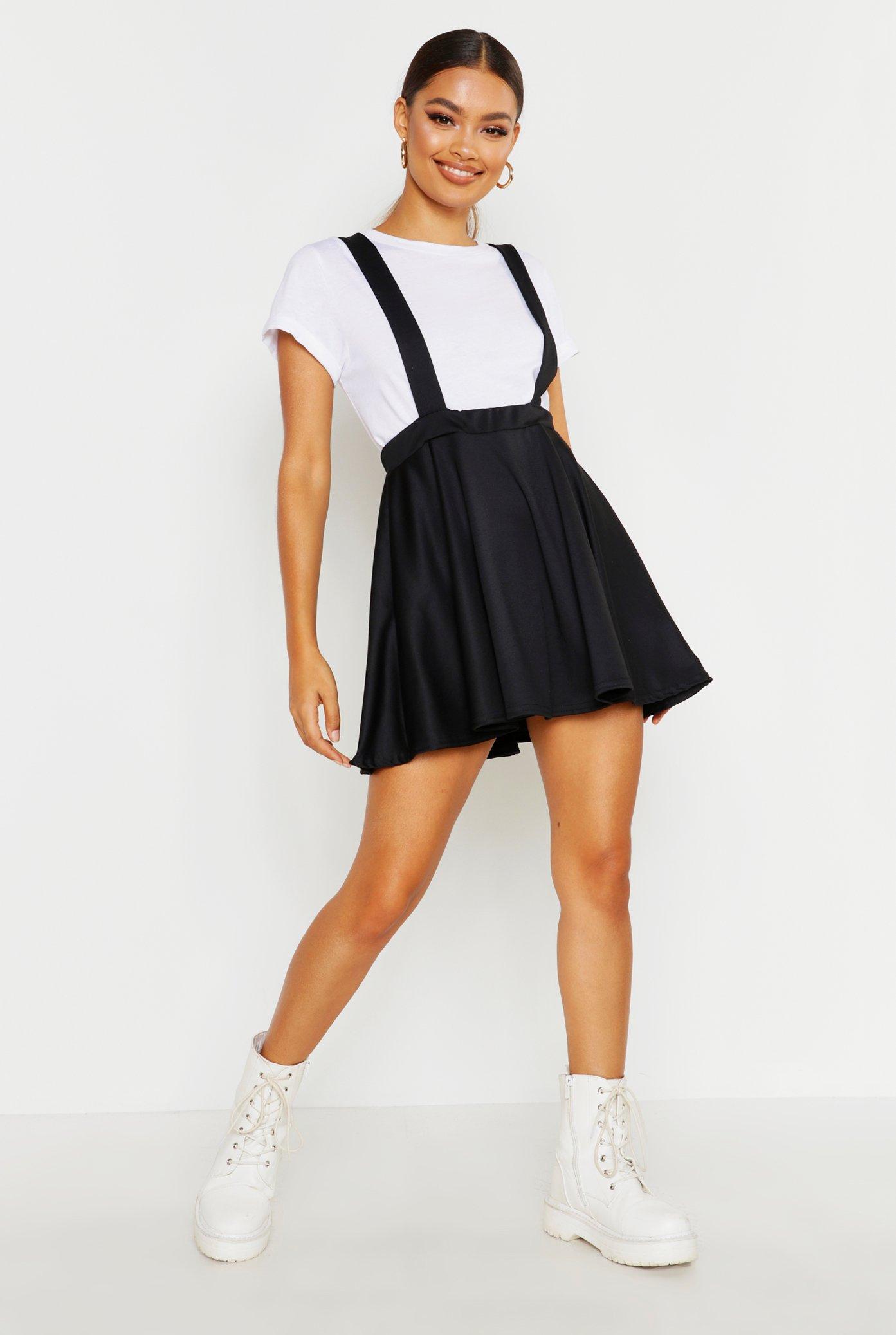 boohoo pinafore skirt