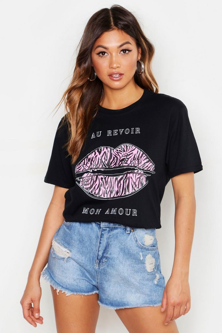 Zebra Lips Slogan T-Shirt image number 1