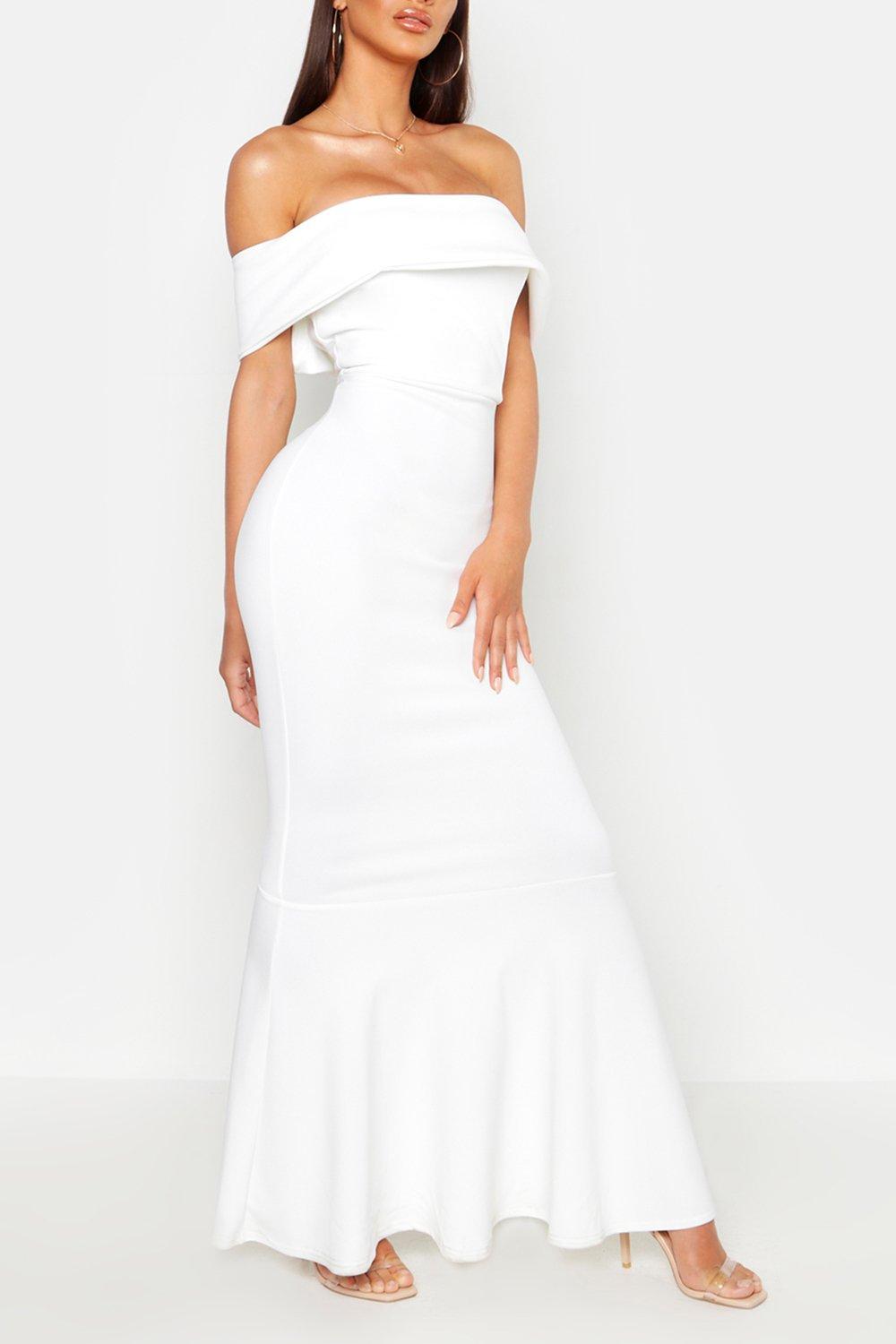 Missguided white hotsell bardot dress