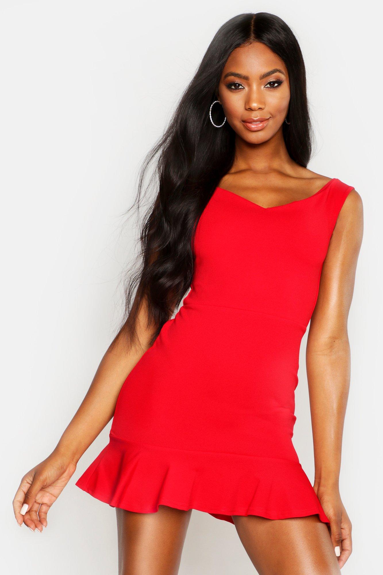 Frill hem dress mini sale