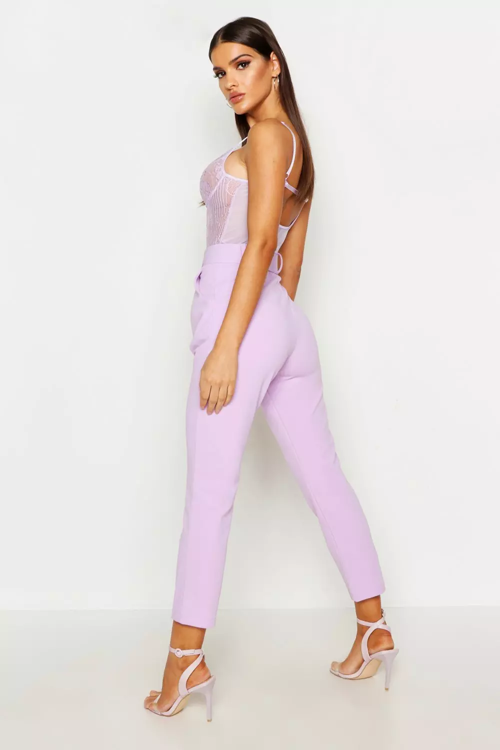 Black Self Belt Tailored Trouser alternative image