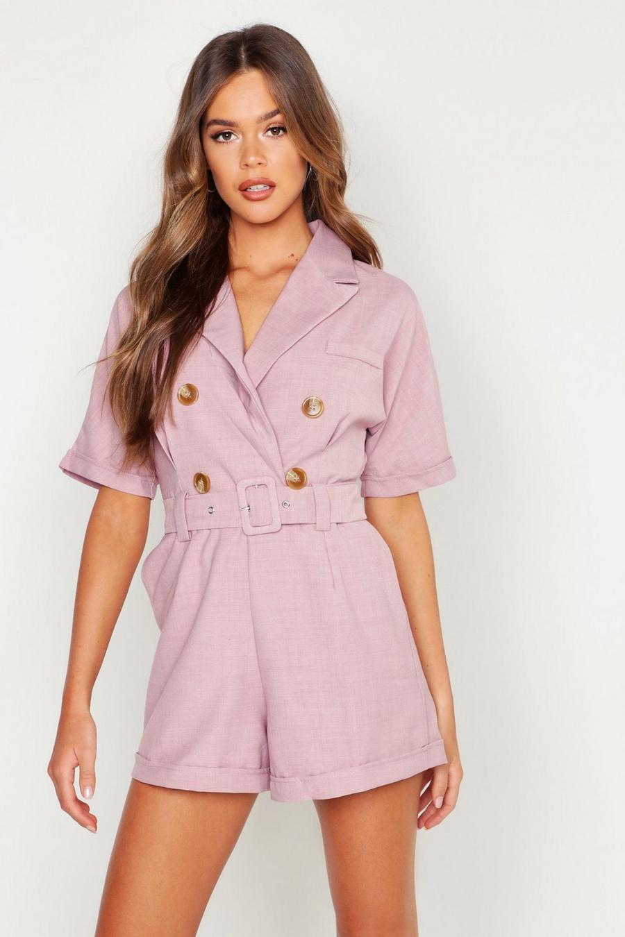 Double Breasted Belted Playsuit image number 1