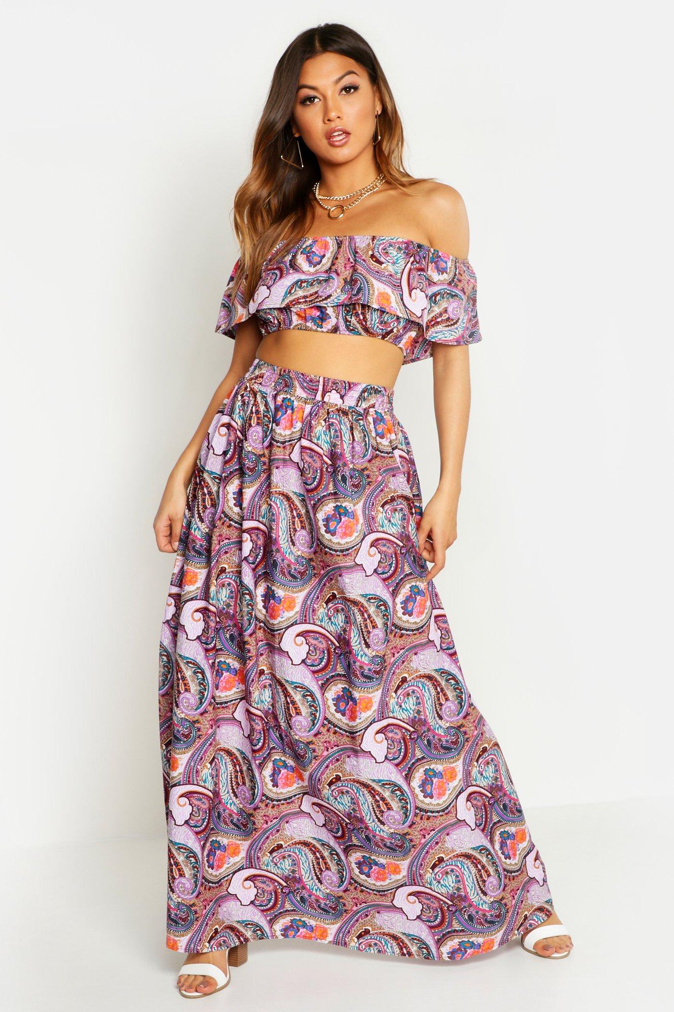 maxi skirt co ord set