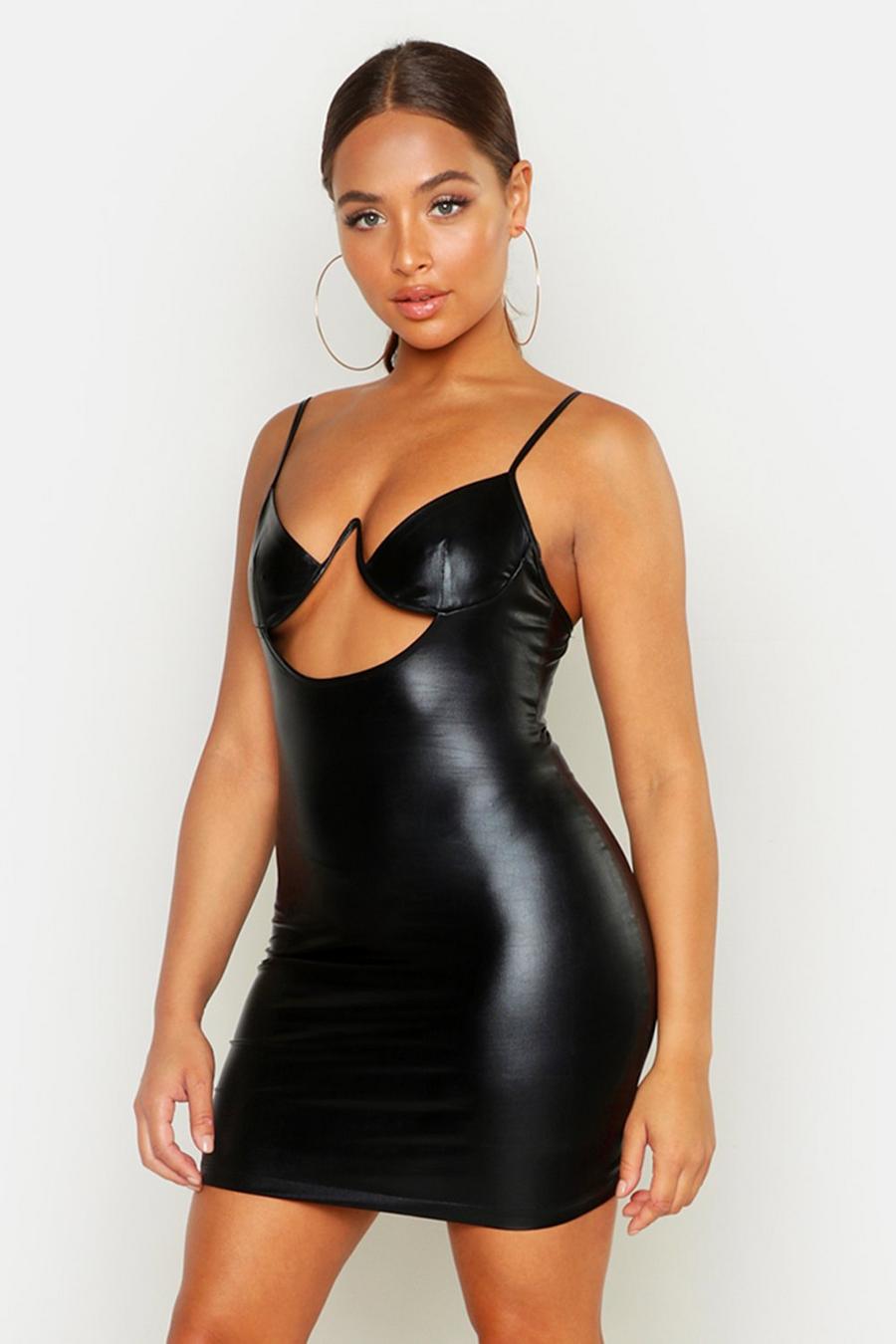 PU Underwired Bust Bodycon Dress image number 1