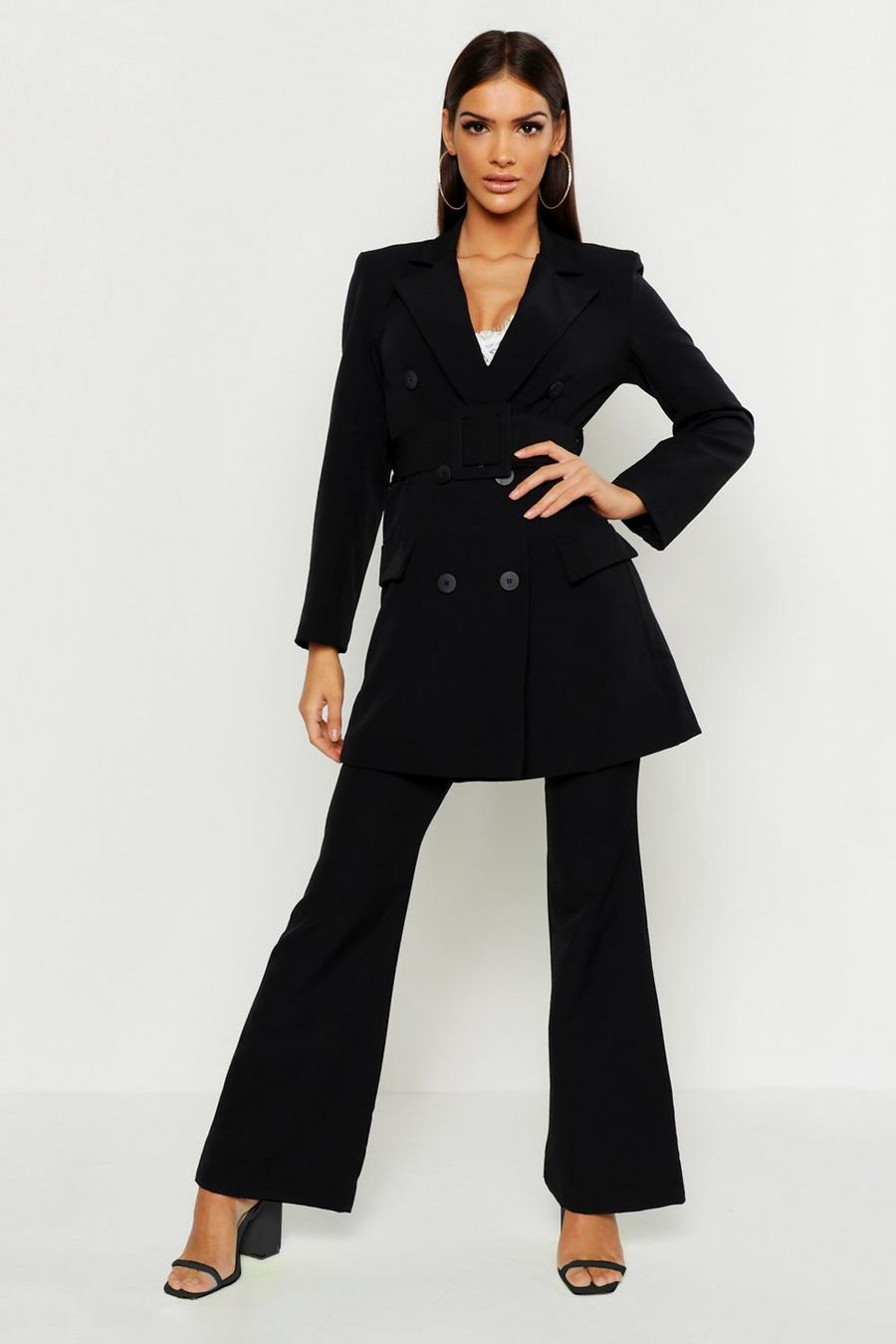 Longline Double Breasted Belted Blazer image number 1