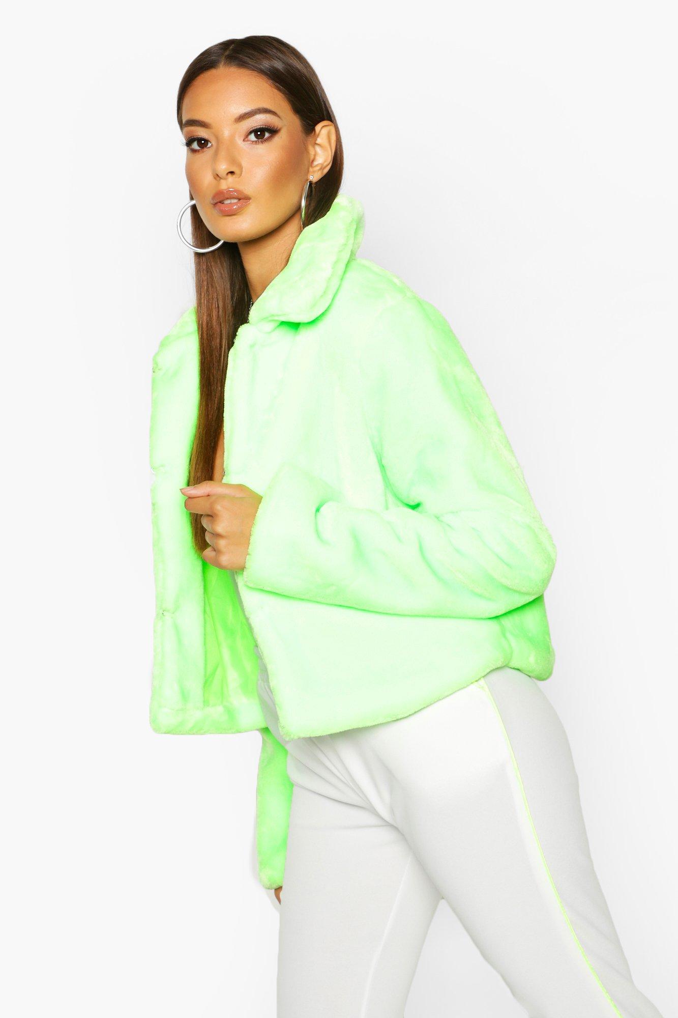 neon fluffy jacket