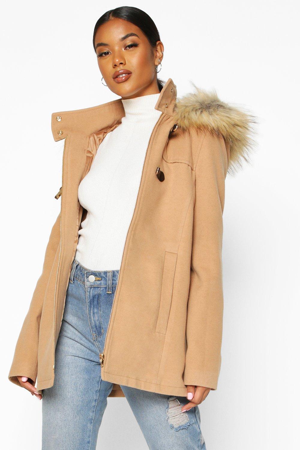 Duffle coat best sale fourrure femme