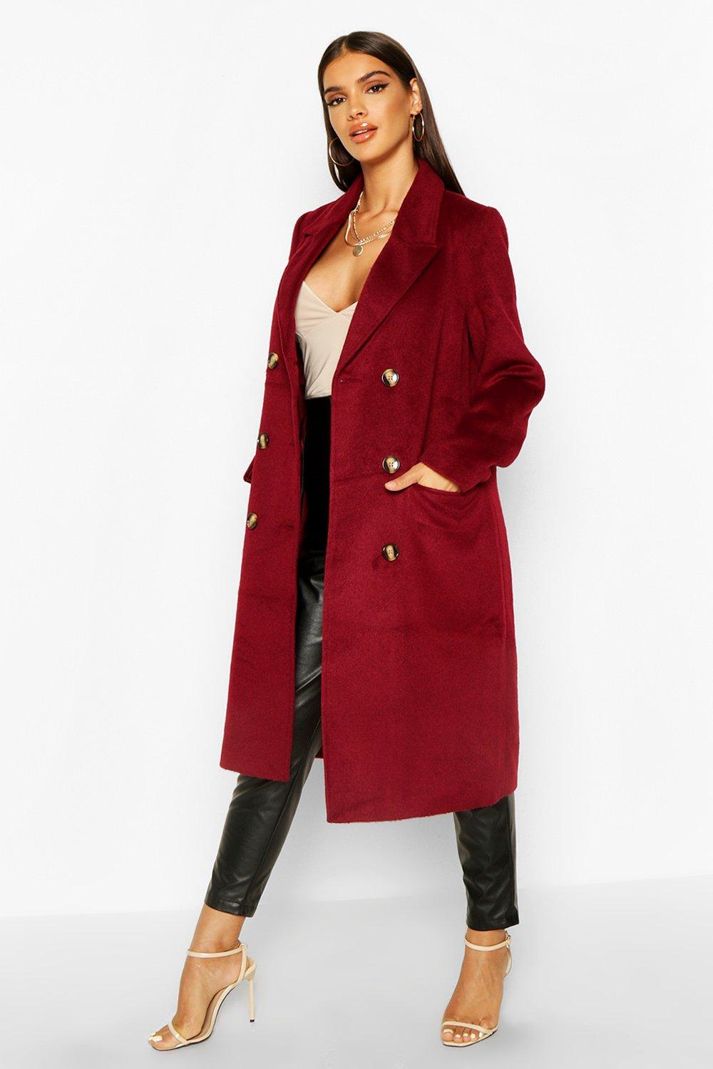 boohoo double breasted coat