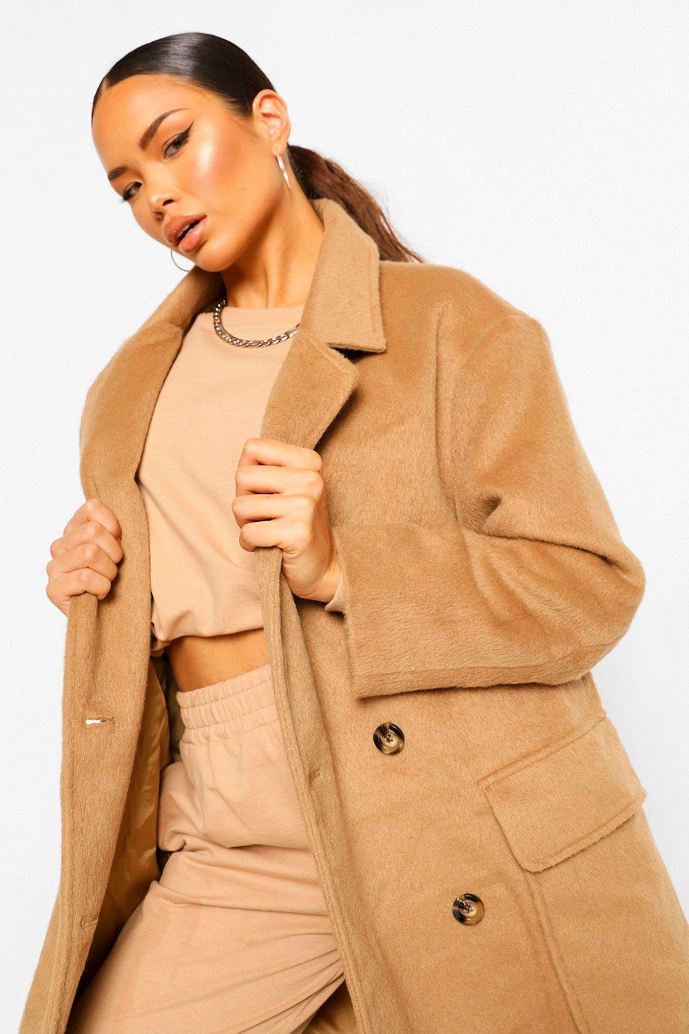 boohoo double breasted coat