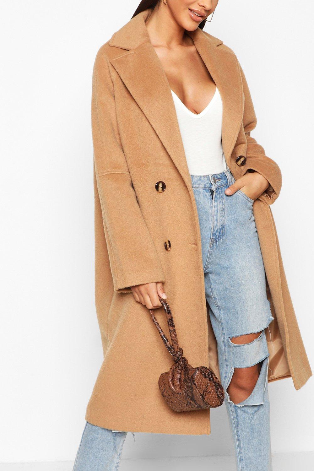 Double breasted wool look coat clearance