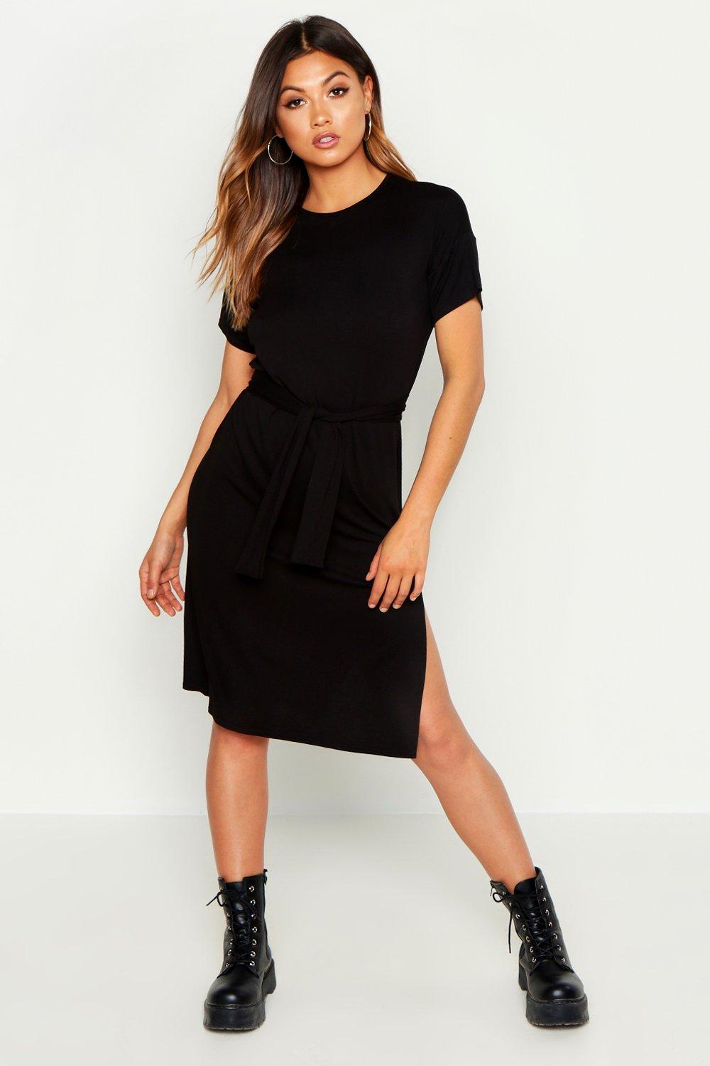 belted t shirt dress