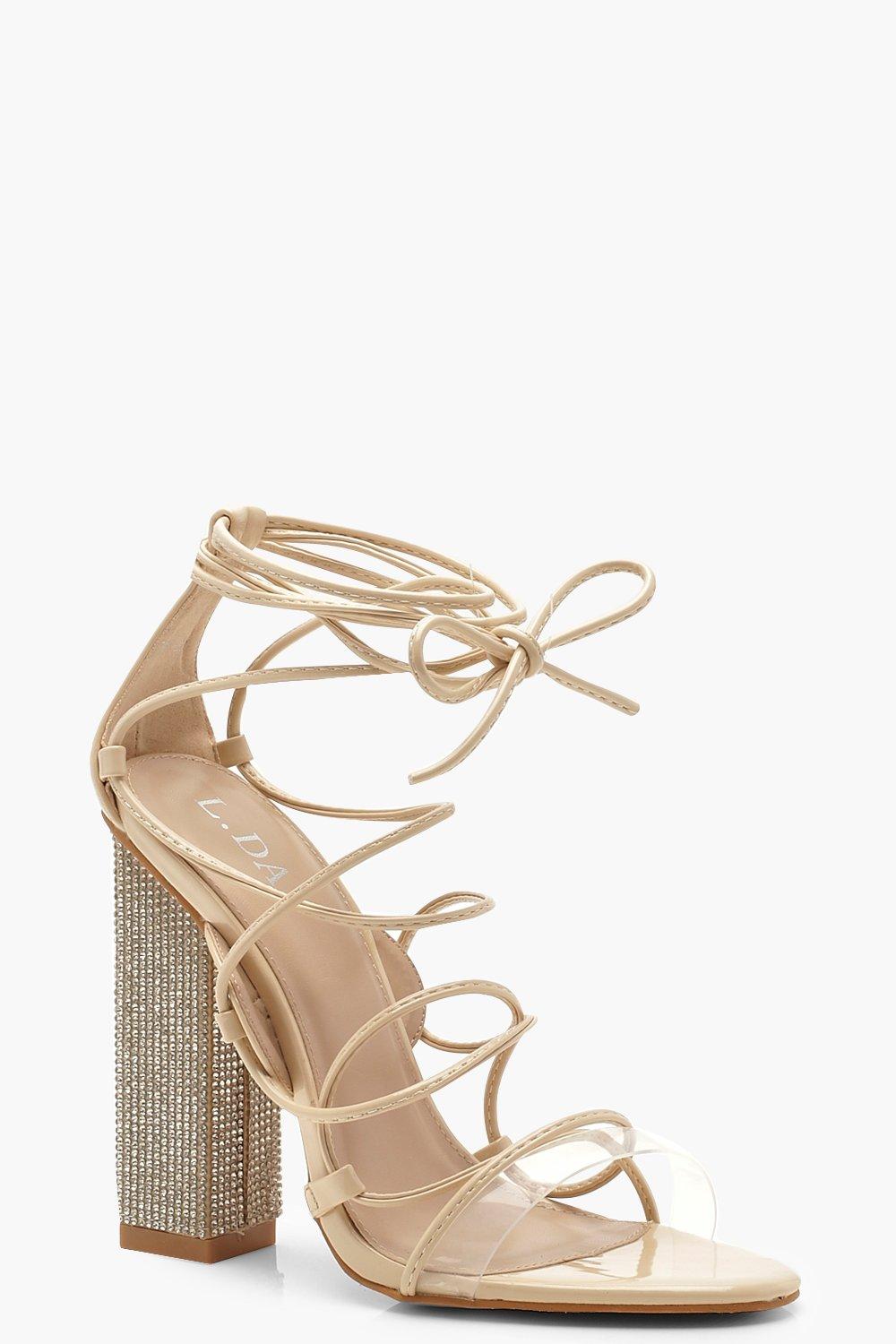 boohoo nude sandals