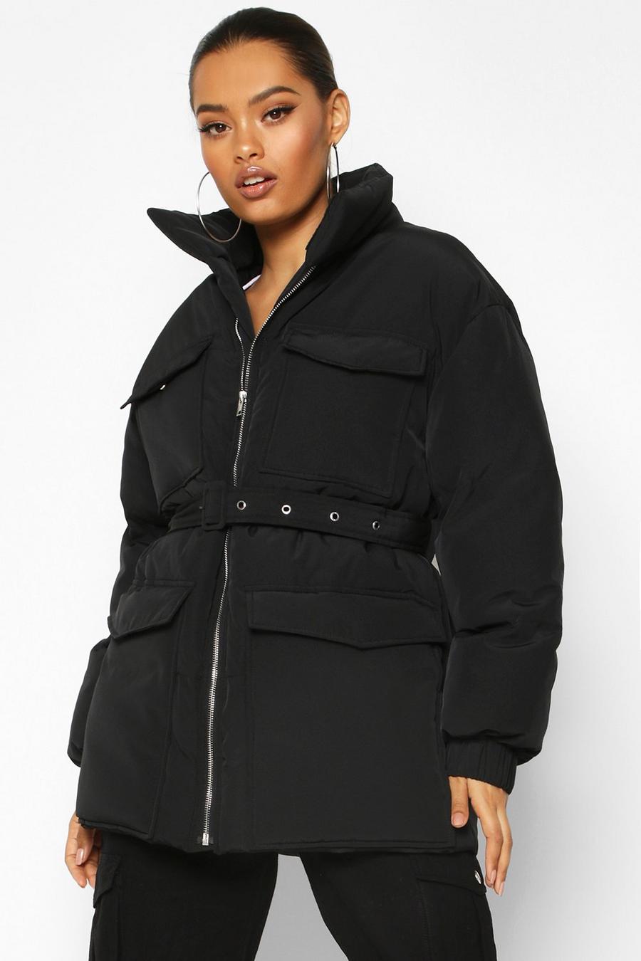 Double Pocket Belted Utility Puffer image number 1